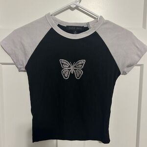 Black and Gray Kids Butterfly Top